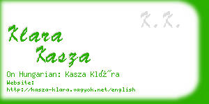 klara kasza business card